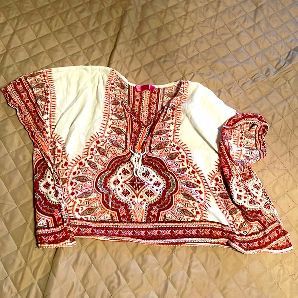 Boho Style Womens Shirt With Steing Detail And Bells